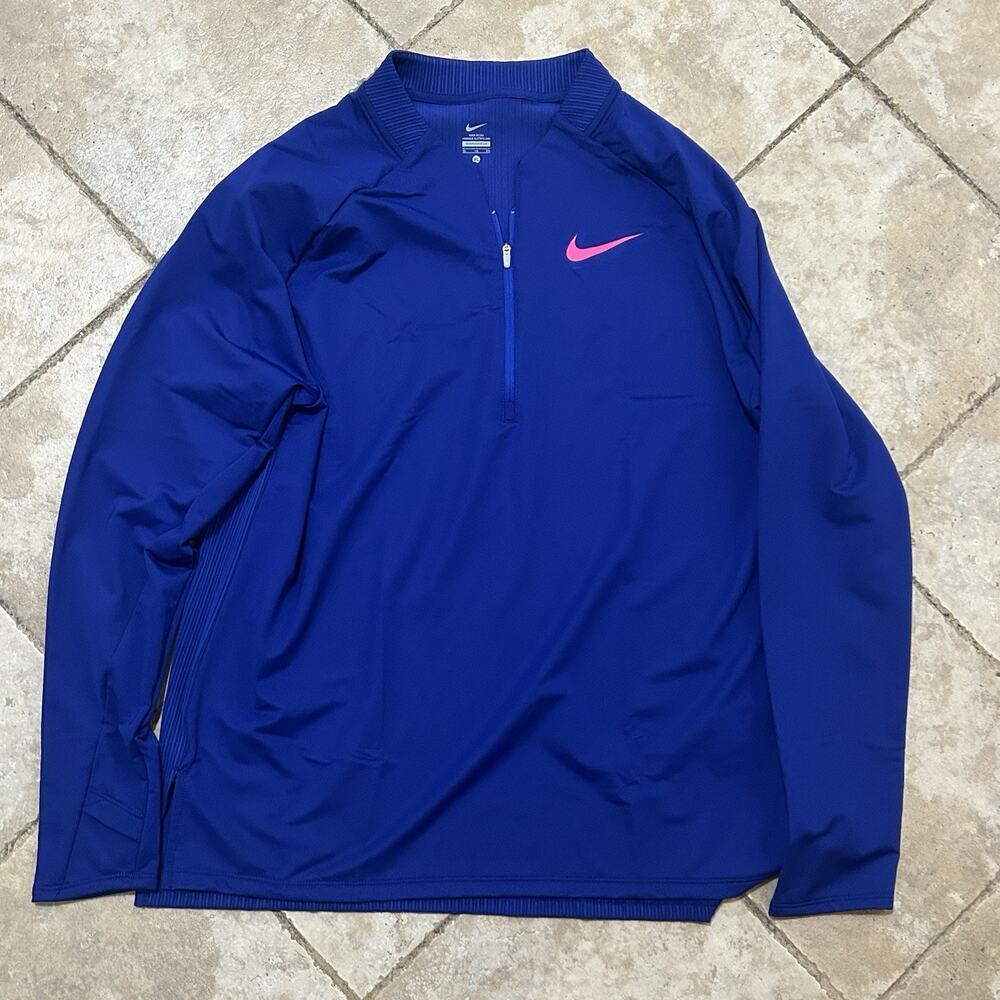 Nike Men’s X-Large 2023 Pro Elite Team Half-Zip Track Warm Up Made In USA Blue